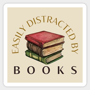 Easily Distracted by Books Sticker